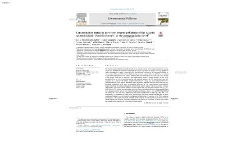 Contamination status by persistent organic pollutants of the Atlantic spotted dolphin (Stenella frontalis) at the metapopulation level*